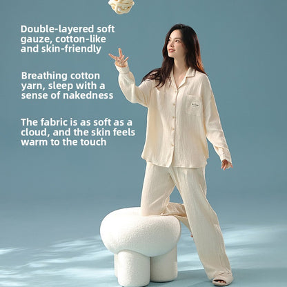 Double-Layer Pure Cotton Pajamas Set