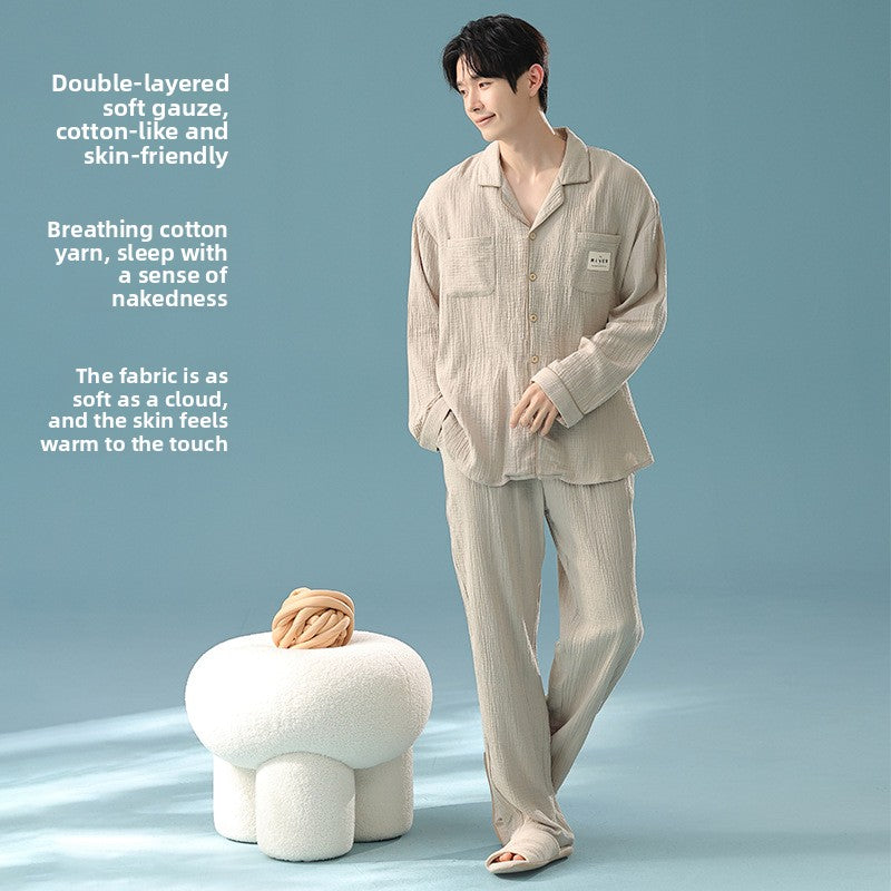 Double-Layer Pure Cotton Pajamas Set