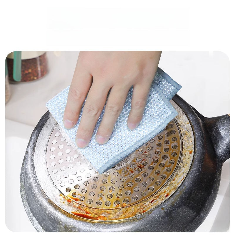 Double Layer Silver Wire Dishwashing Cloth