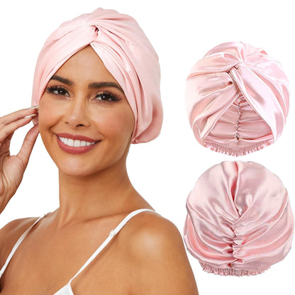 Double Layer Simulated Silk Nightcap and Shower Cap