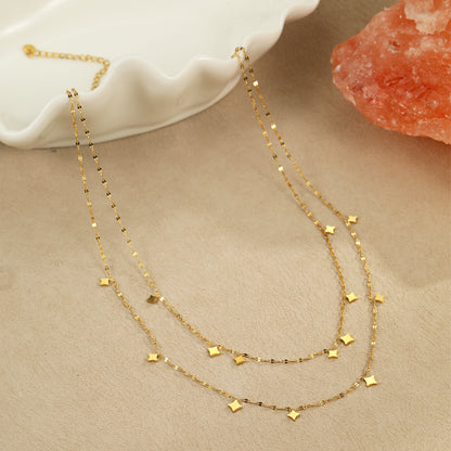 double-layer stacked necklace
