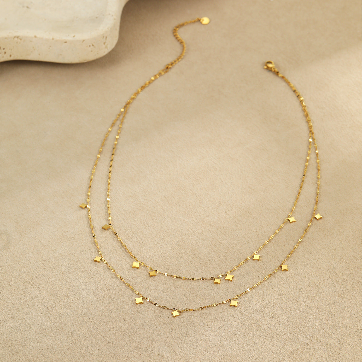 double-layer stacked necklace