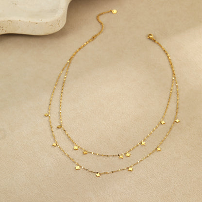 double-layer stacked necklace