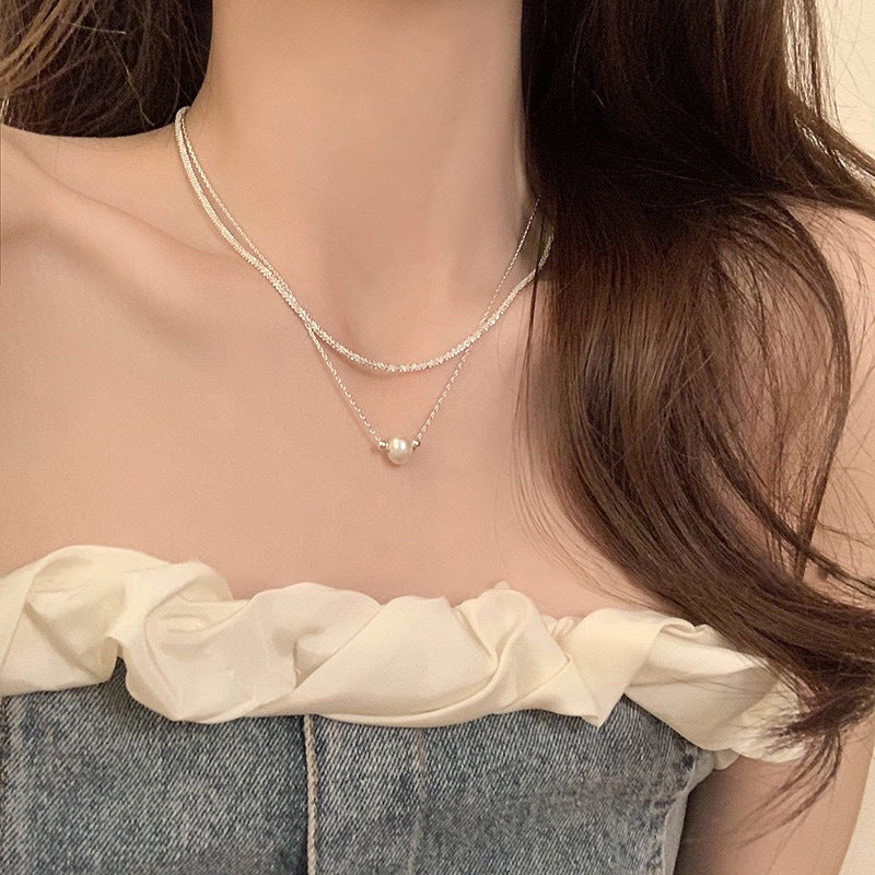 Double Layer Stacked Pearl Necklace