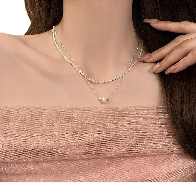 Double Layer Stacked Pearl Necklace