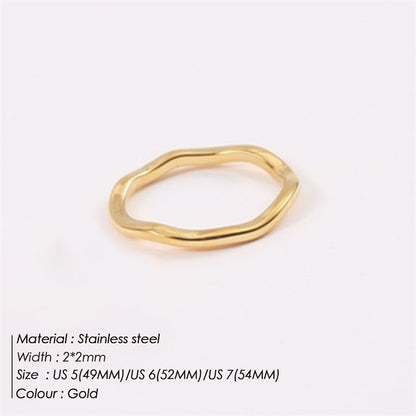Double Layer Stacked Wavy Vintage Stainless Steel Ring