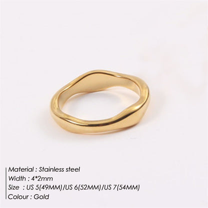 Double Layer Stacked Wavy Vintage Stainless Steel Ring