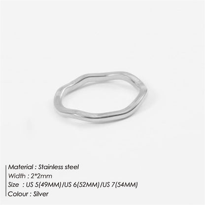 Double Layer Stacked Wavy Vintage Stainless Steel Ring