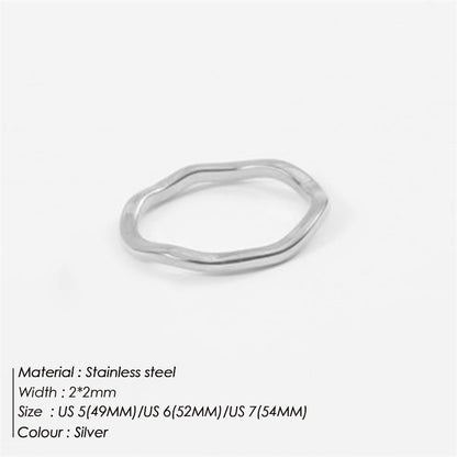 Double Layer Stacked Wavy Vintage Stainless Steel Ring