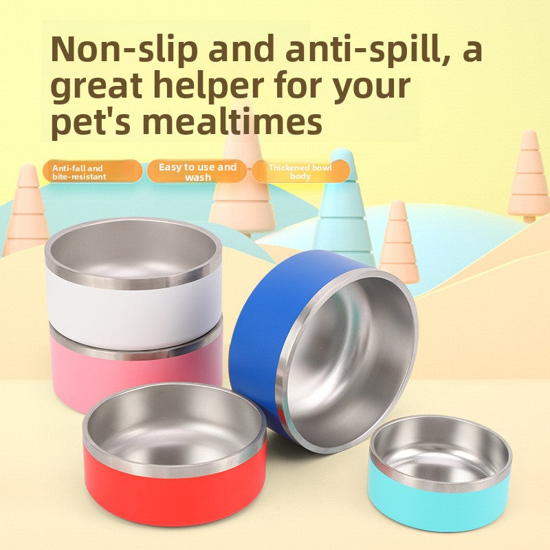 Double Layer Stainless Steel Pet Feeding Bowl