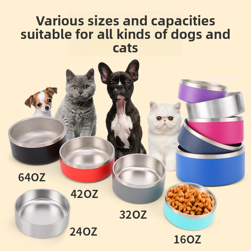 Double Layer Stainless Steel Pet Feeding Bowl