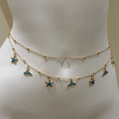 Double Layer Star Tassel Waist Chain with Pendant