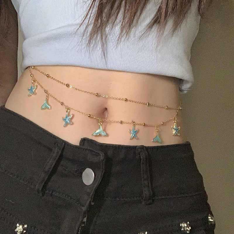 Double Layer Star Tassel Waist Chain with Pendant