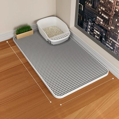 Double-layer thickened cat litter mat