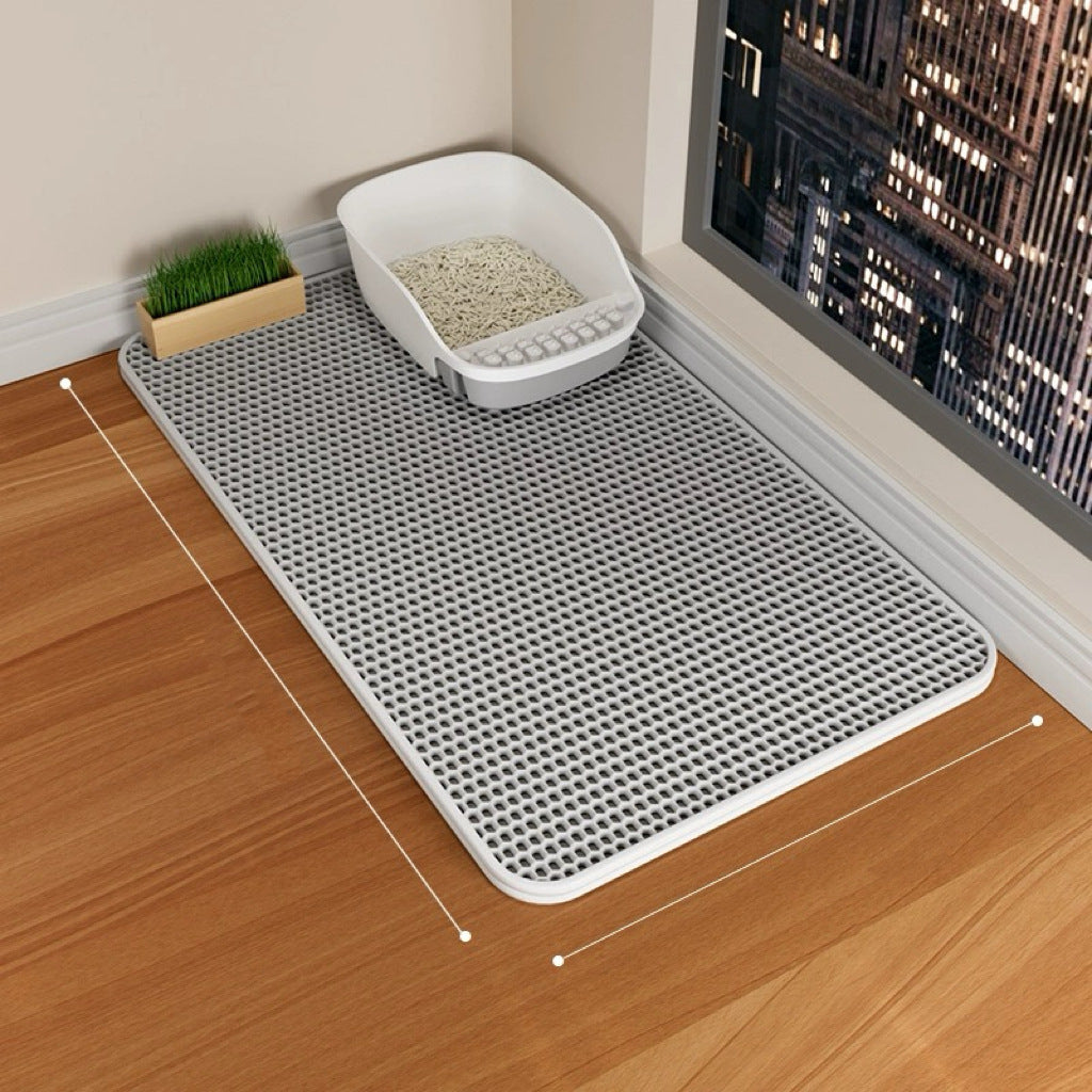 Double-layer thickened cat litter mat