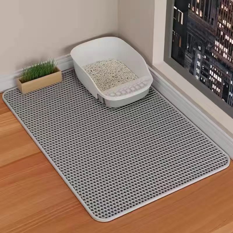 Double-layer thickened cat litter mat