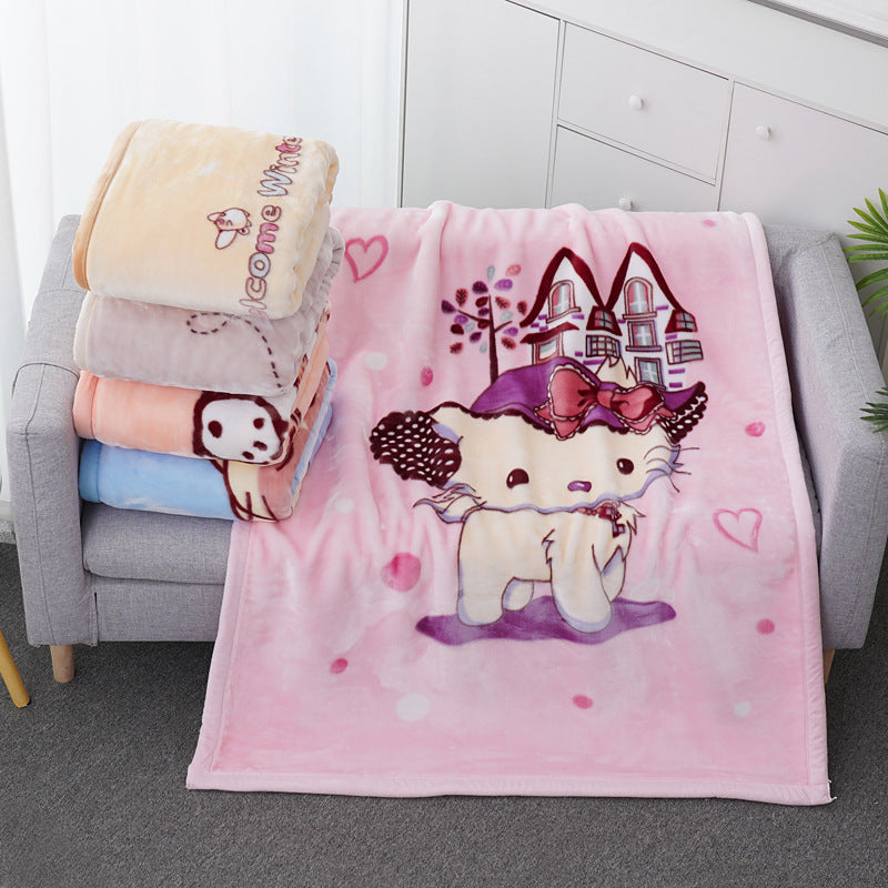 Double-layer thickened knitted blanket