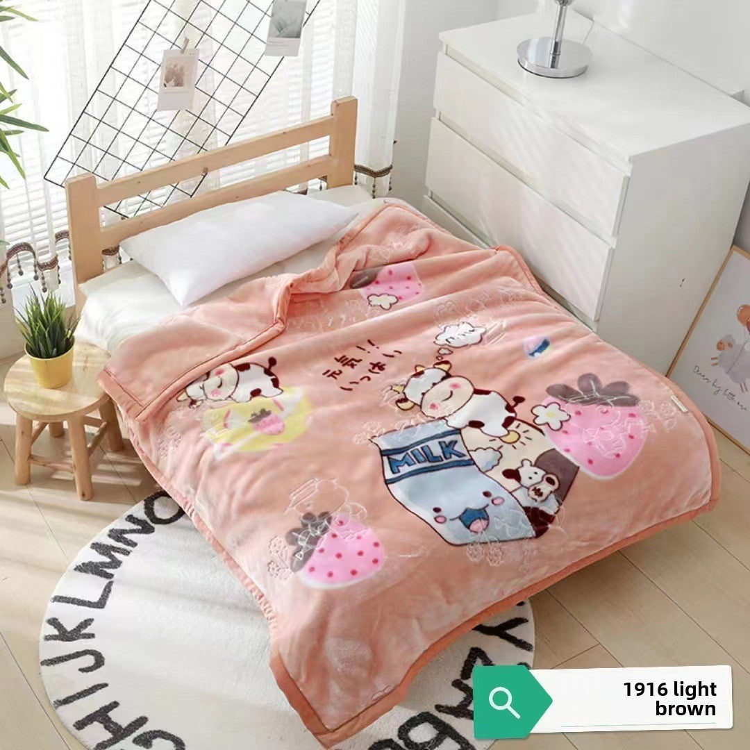 Double-layer thickened knitted blanket
