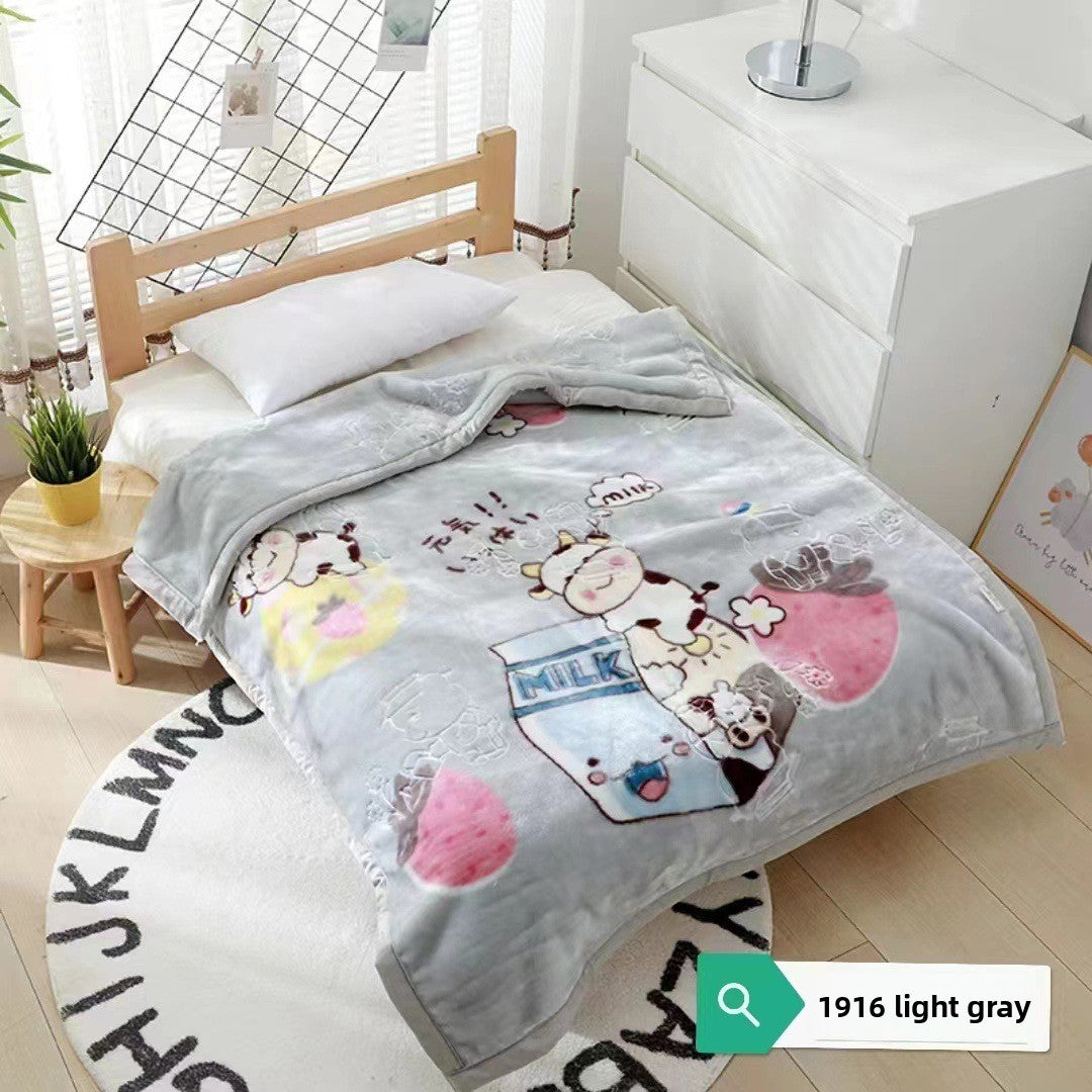 Double-layer thickened knitted blanket