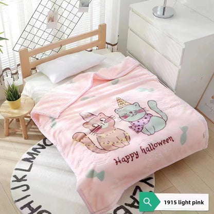 Double-layer thickened knitted blanket