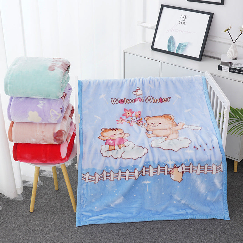 Double-layer thickened knitted blanket