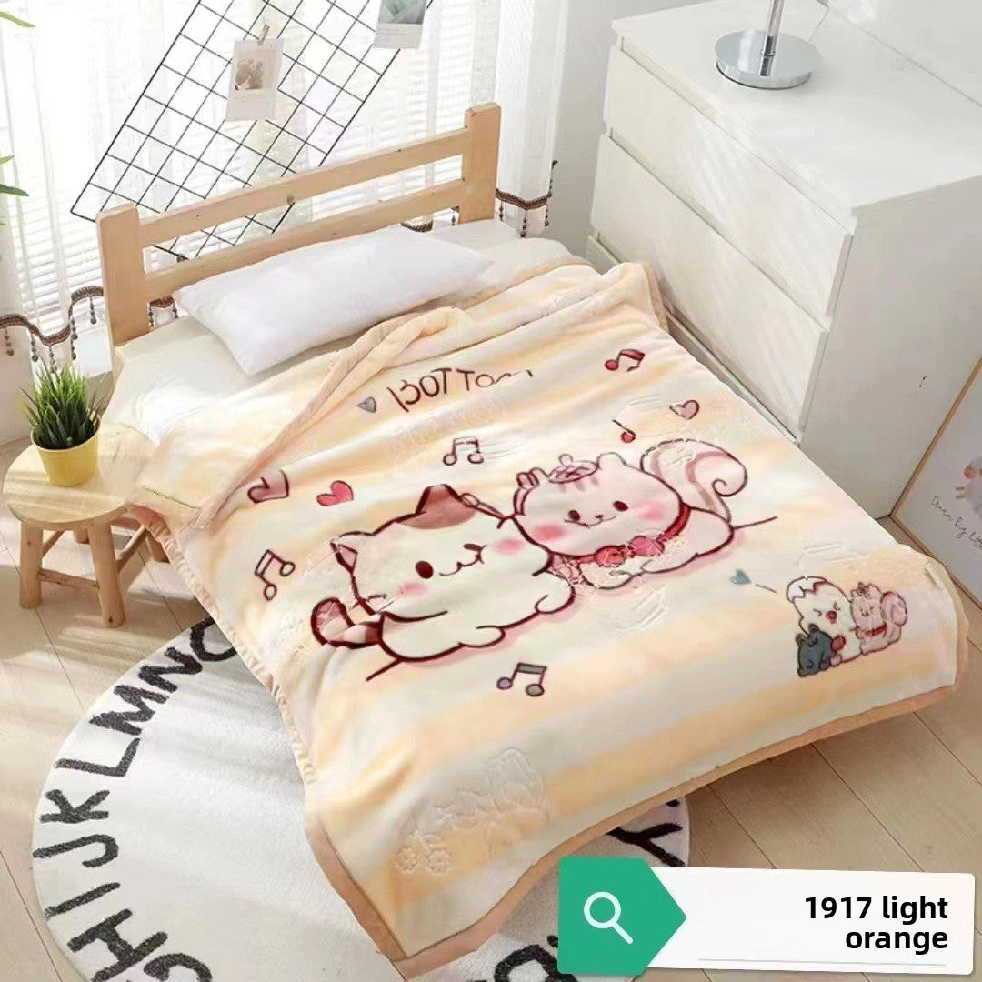 Double-layer thickened knitted blanket