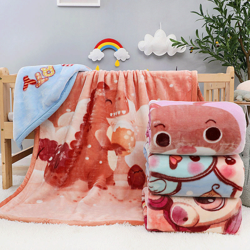 Double-layer thickened knitted blanket