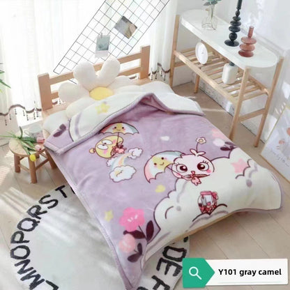 Double-layer thickened knitted blanket