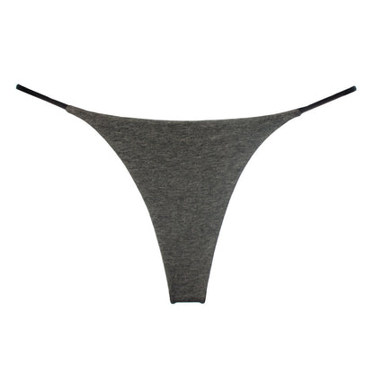 Double-layer thin belt thong pants with low waist