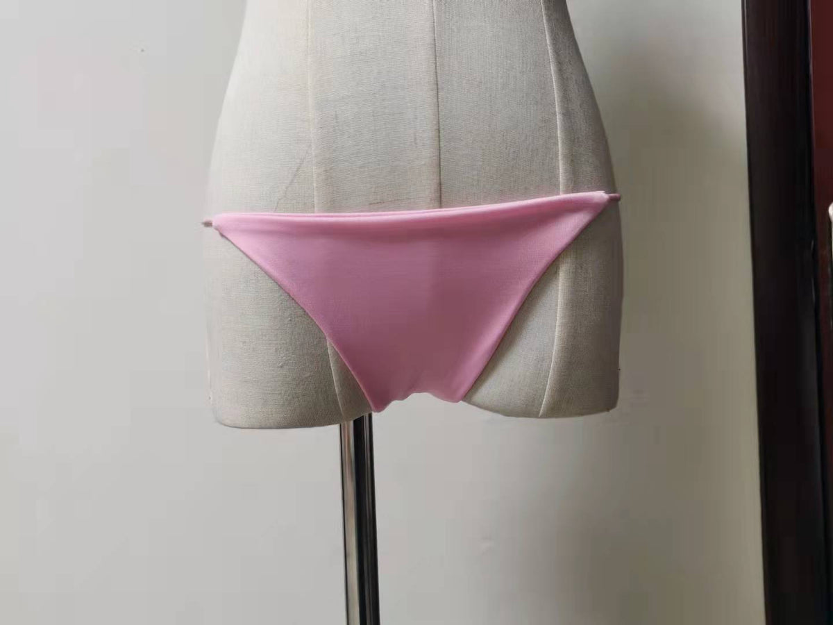 Double-layer thin belt thong pants with low waist