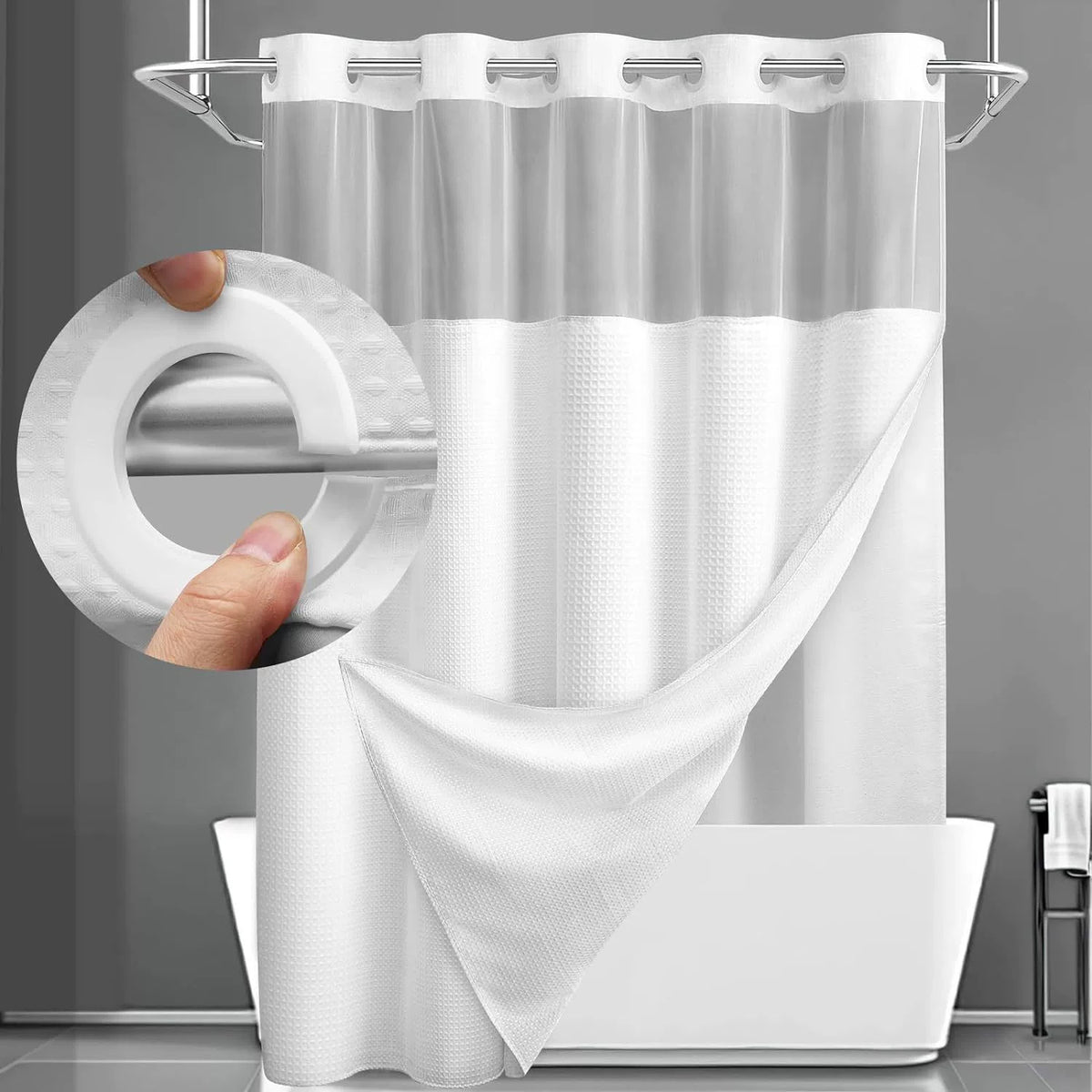 Double Layer Waffle Shower Curtain