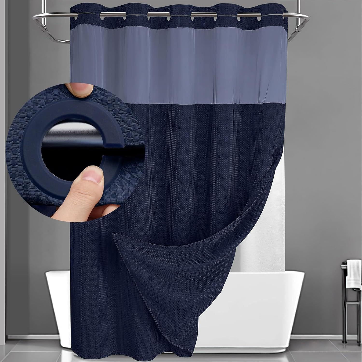 Double Layer Waffle Shower Curtain