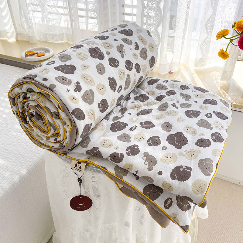 Double-layer yarn soybean fiber summer quilt