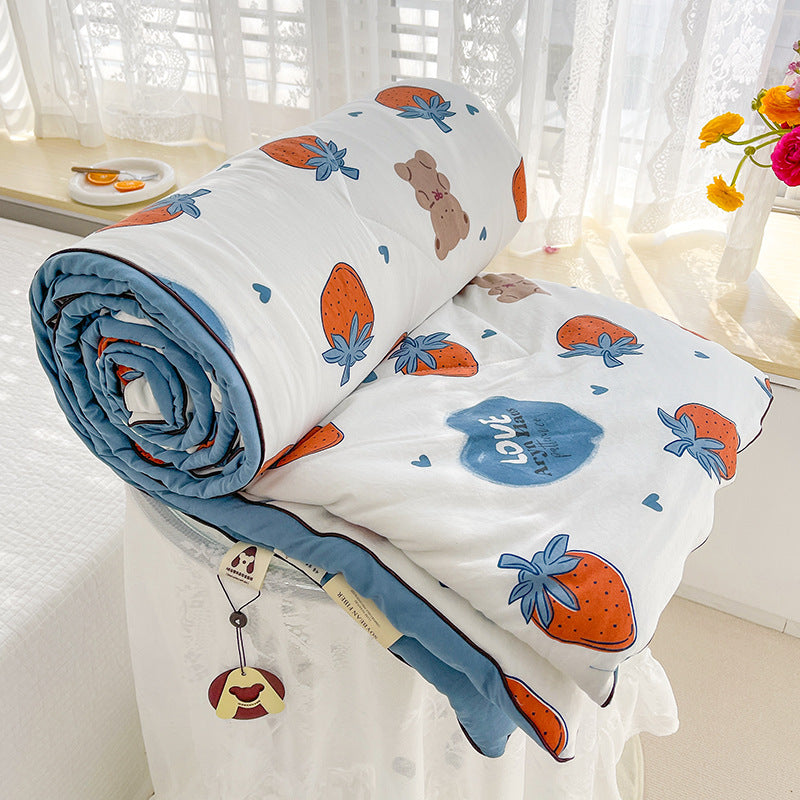 Double-layer yarn soybean fiber summer quilt