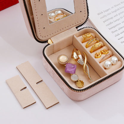 Double Layer Zipper Jewelry Storage Box