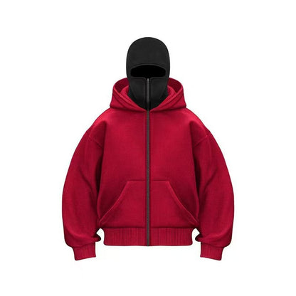 Double-layered hooded sweatshirt