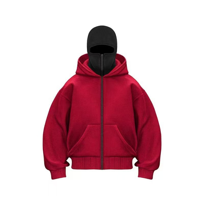 Double-layered hooded sweatshirt
