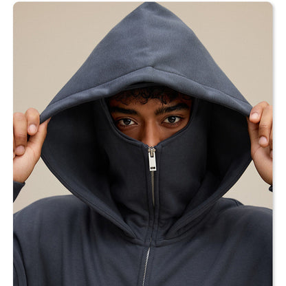 Double-layered hooded sweatshirt