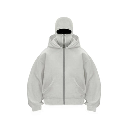 Double-layered hooded sweatshirt