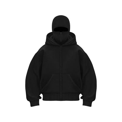 Double-layered hooded sweatshirt