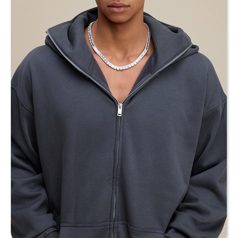 Double-layered hooded sweatshirt
