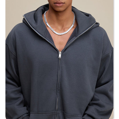 Double-layered hooded sweatshirt