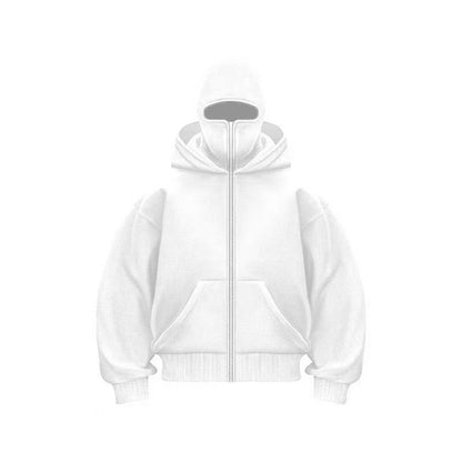 Double-layered hooded sweatshirt