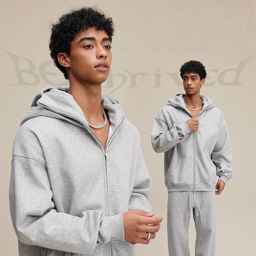 Double-layered hooded sweatshirt