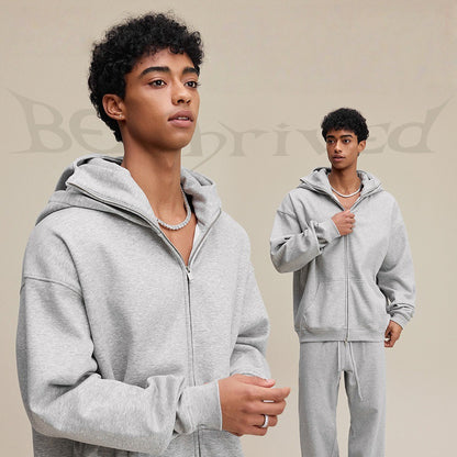 Double-layered hooded sweatshirt