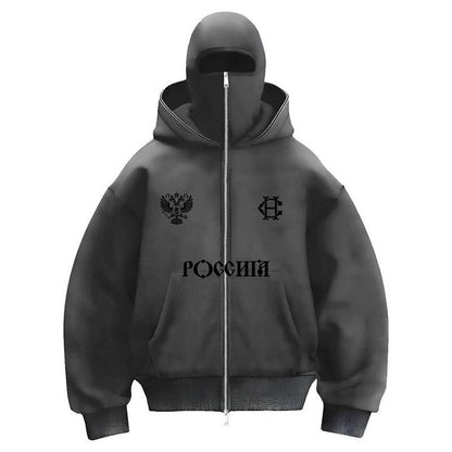 Double-layered hooded sweatshirt