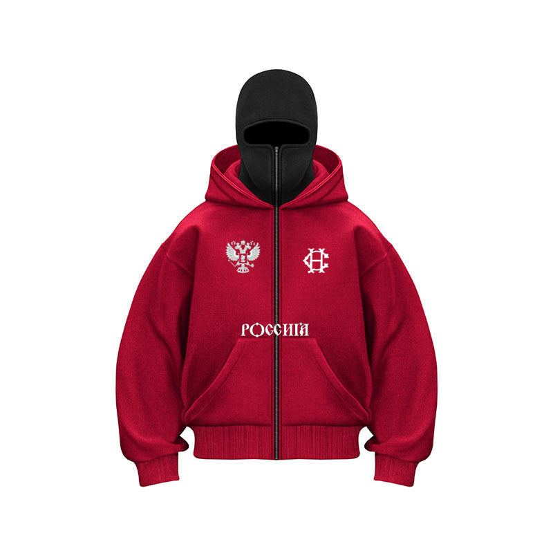 Double-layered hooded sweatshirt