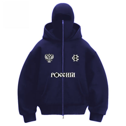 Double-layered hooded sweatshirt