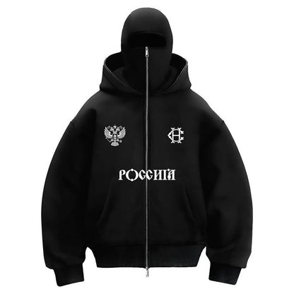 Double-layered hooded sweatshirt