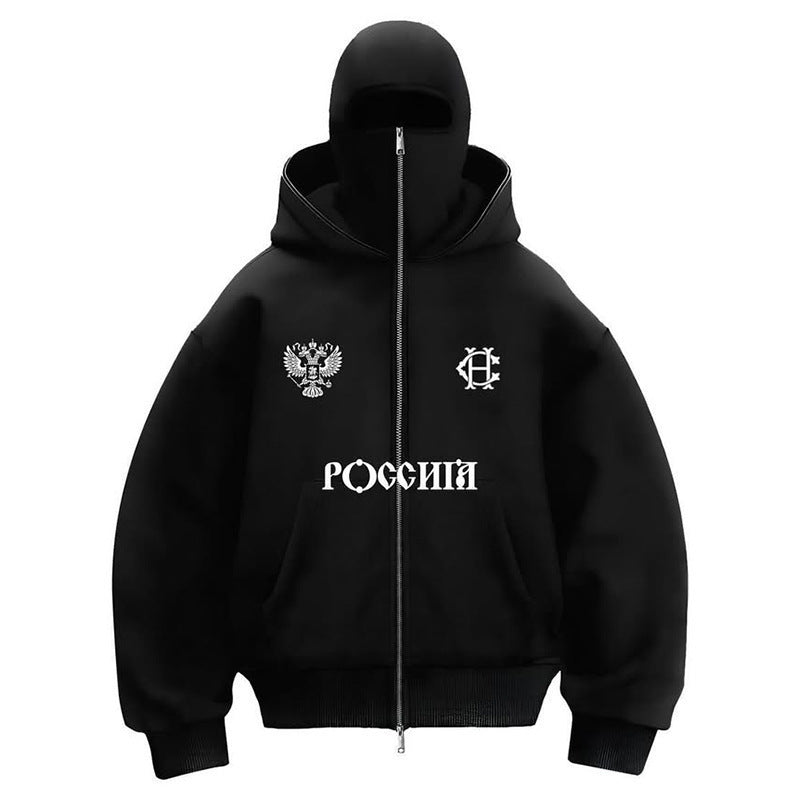 Double-layered hooded sweatshirt